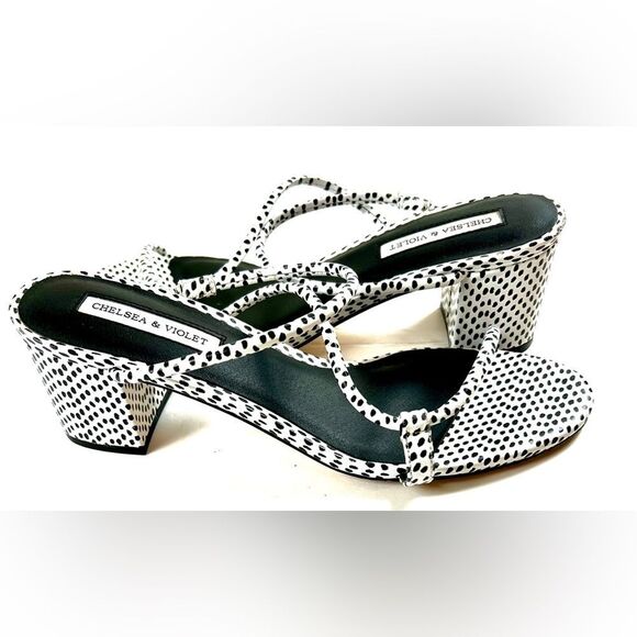 Chelsea & Violet Black and White Women's Sandals - Picture 1 of 8